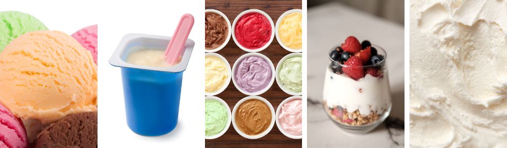materia prima e ingredientes para helados y yogurt